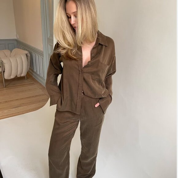 Djerf Avenue On The Go Pants Mocha - Picture 3 of 7